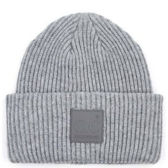 C.C Solid Color Ribbed Beanie Hat - Picture 1 of 1